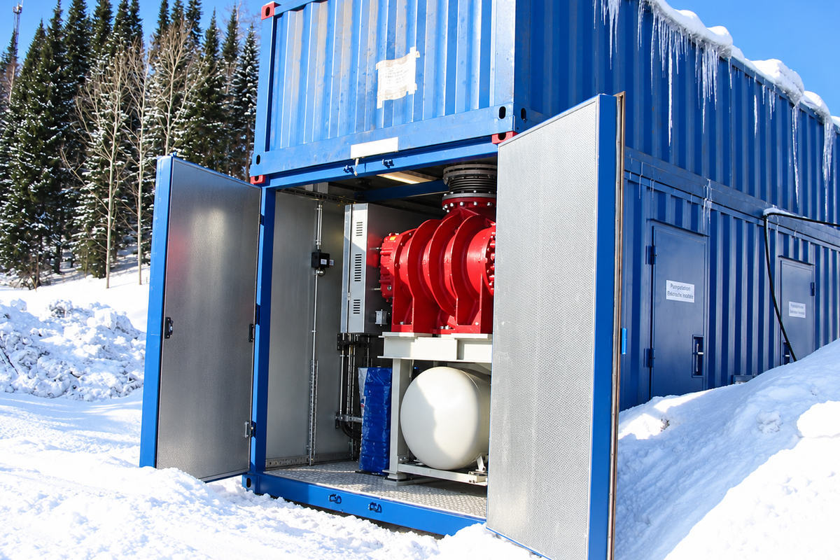 A-TEC Containeranlage im Winter